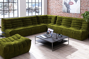 Большой диван без каркаса ДеФранс в интерьере в стиле лофт 